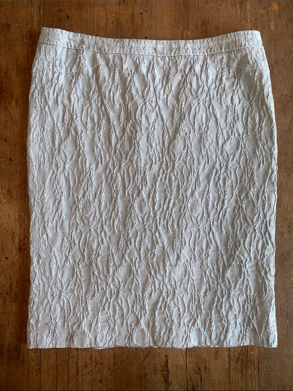 Armani Collezioni Gray Textured Floral Pencil Skirt